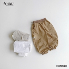 Quần dài quần gió mềm phối can nắp túi bo gấu cho bé trai bé gái size 9 tới 28kg BERNIE H0726Q24