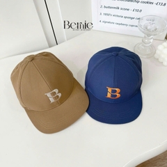 Mũ lưỡi trai mũ thêu chữ B màu xanh màu nâu màu be cho bé trai bé gái từ 1 tới 7 tuổi BERNIE H30095