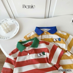 Áo thun áo polo tay ngắn họa tiết kẻ ngang sắc màu Ok cho bé trai size 9kg đến 25kg BERNIE H0226B37A