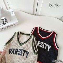 Áo gile len vặn thừng phong cách hàn quốc Varsity cho bé trai size 9 tới 25kg BERNIE H0726A18