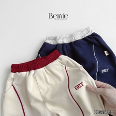 Quần dài nỉ thu đông phối viền phối màu thêu Cozy cho bé trai phong cách size 11 tới 28kg BERNIE H0526Q10