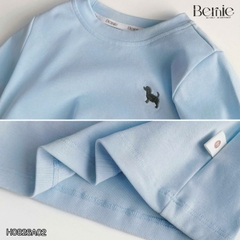 Áo thun cổ tròn áo cotton bozip thu đông dài tay thêu cún nhiều màu cho bé trai bé gái size 9 đến 25kg BERNIE H0826A02