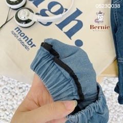 Quần jean dài bomber thêu ô tô cho bé trai chất bò giấy mềm form dáng hàn quốc 1 đến 7 tuổi BERNIE