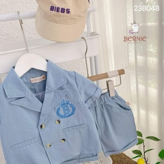 Đồ bộ vest cho bé trai cộc tay phong cách hàn quốc chất chéo hàn 1 đến 7 tuổi BERNIE Kids