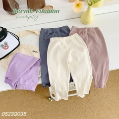 Quần legging dài màu trơn cho bé gái thun tăm mềm mại co giãn1 đến 7 tuổi BERNIE