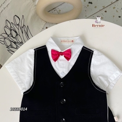 Bộ quần áo vest set sơ mi công tử bé trai đính nơ rời kèm quần short ngắn mặc sinh nhật đi chơi đi tiệc 1 đến 7 tuổi BERNIE
