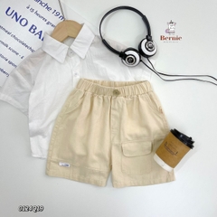 Quần short quần kaki đùi túi hộp đính tag cho bé trai đi chơi đi học size 9-26kg 0124Q19 BERNIE kids