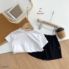 Áo phông trơn basic ngắn tay unisex cho bé trai bé gái cotton 4 chiều nhiều màu Bernie 1 đến 7 tuổi
