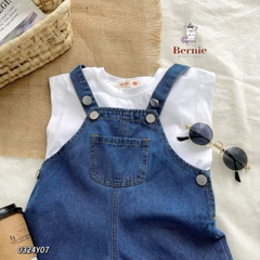 Yếm jean đùi ngắn unisex cho bé trai bé gái phong cách hàn quốc 1 đến 7 tuổi Bernie 0324Y07 Thun