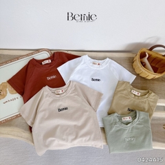 Áo phông tay ngắn thêu logo BERNIE phong cách hàn quốc bé trai 8 đến 25kg đi chơi đi học 0424A15
