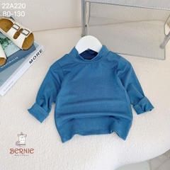Áo thun cố lọ cao 3 phân dài tay basic bé trai bé gái chất thun cotton 1 đến 7 tuổi BERNIE 22A220