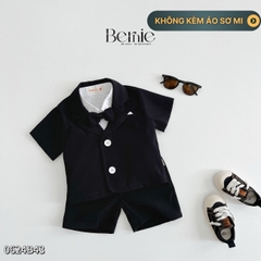 Set bộ quần áo set sơ mi công tử ngắn tay bé trai đính nơ rời mặc sinh nhật đi chơi đi tiệc 1 đến 7 tuổi BERNIE