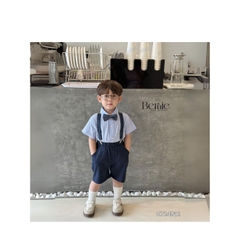 Set vest gile ngắn tay công tử hàn quốc túi khăn cho bé trai thôi nôi sinh nhật đi tiệc 1đến 7 tuổi BERNIE 0424B32