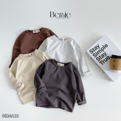 Áo thun tay dài basic nhiều màu unisex cho bé trai bé gái đi học đi chơi 1đến 7 tuổi BERNIE 0624A10