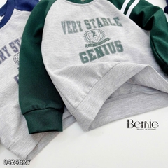 Set bộ thun dài tay raplang cotton da cá họa tiết in chữ thể thao cho bé trai 1 đến 7 tuổi BERNIE 0424B27