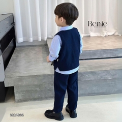 Set vest dài gile áo sơ mi túi khăn công tử lịch lãm bé trai thôi nôi sinh nhật 1 đến 7 tuổi BERNIE 0824b06