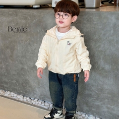 Áo khoác gió có mũ họa tiết nhiều màu unisex cho bé trai bé gái size 1 đến 7 tuổi BERNIE 24A017