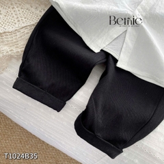 Set sơ mi trắng dài tay cổ trụ basic phong cách hàn quốc cho bé trai 1 đến 7 tuổi BERNIE T1024B35