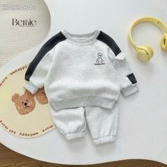 Set bộ quần áo thun dài tay thu đông cho bé trai chất liệu nỉ bông 1 đến 7 tuổi BERNIE H0924B43