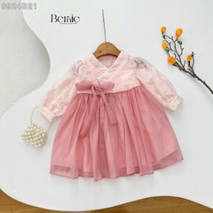 Set so mi dài Hanbok mặc tết phong cách hàn quốc dễ thương cho bé gái hoạ tiết hoa xuân màu hồng màu xanh hàn quốc cho bé 1 đến 7 tuổi BERNIE 0924B21