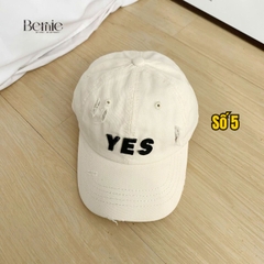Mũ lưỡi trai unisex cho bé trai bé gái chất jean loang đính chữ Yes phong cách Hàn quốc 49-53cm bé 2 đến 6 tuổi BERNIE 