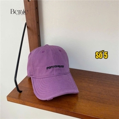 Mũ lưỡi trai kaki xước unisex cho bé trai bé gái thêu chữ phong cách Hàn quốc BERNIE 49-52cm cm bé 2 đến 6 tuổi 