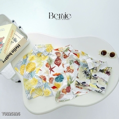 Set sơ mi đũi đi biển unisex cho bé trai bé gái họa tiết summer size 9 tới 25kg BERNIE T0325B26