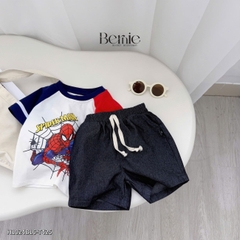  Set bộ tay ngắn bé trai áo thun zaclang họa tiết siêu nhân và quần short 1 tuổi tới 7 tuổi  BERNIE H1024B16