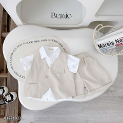 Set bộ set Vest gile công tử 3 chi tiết phong cách hàn quốc cho bé trai 1 đến 7 tuổi BERNIE H1224B23