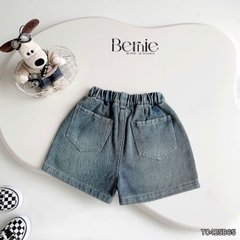Set bộ polo kèm quần jean cho bé trai áo thun polo họa tiết thêu mickey và quần short jean mềm 1 đến 7 tuổi BERNIE T0425B65