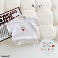 Áo thun tay ngắn unisex cho bé trai bé gái họa tiết in chữ Độc lập - Tự do size 9 tới 25kg BERNIE H0425A57
