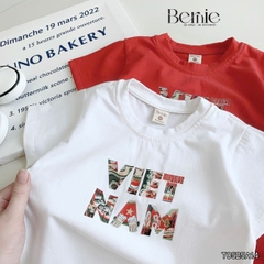 Áo thun tay ngắn unisex cho bé trai bé gái họa tiết in chữ Độc lập - Tự do size 9 tới 25kg BERNIE H0425A57