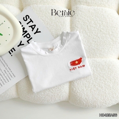 Áo thun tay ngắn unisex cho bé trai bé gái họa tiết in chữ Độc lập - Tự do size 9 tới 25kg BERNIE H0425A57