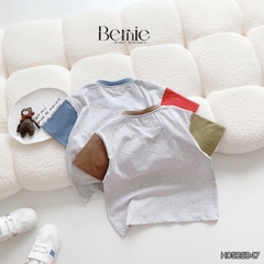 Set bộ tay ngắn phối màu họa tiết carnival kèm quần short jean cho bé trai 11kg tới 28kg BERNIE H0525B47