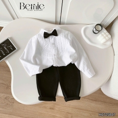Set sơ mi xếp ly nơ DÀI H0725B47