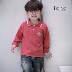 Áo thun áo polo tay dài thêu phù hiệu sắc nét cho bé trai 1 đến 7 tuổi BERNIE T0425A48