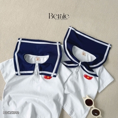 Set thủy thủ bé trai bé gái học sinh thêu lá cờ đỏ yêu nước Việt Nam 1 đến 8 tuổi Bernie H0625B08