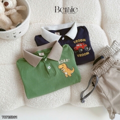 Set bộ polo tay ngắn họa tiết khủng long và ô tô kèm quần short đùi bé trai 9 tới 28kg BERNIE T0725B61