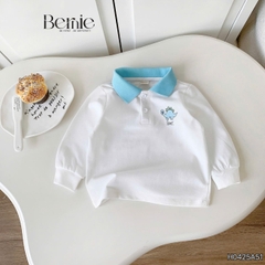 Áo thun áo polo tay dài họa tiết hình in Khủng long cho bé trai 1 đến 7 tuổi BERNIE H0425A51