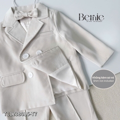 Set bộ vest dài tay 3 chi tiết Vest quần nơ cho bé trai phong cách hàn quốc đi tiệc đi chơi 1 đến 7 tuổi BERNIE T1123B015