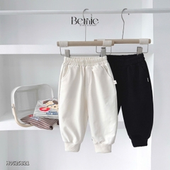 Set bộ nỉ tay dài kẻ sọc ngang phối màu họa tiết hình in cún dễ thương kèm quần dài unisex bé trai bé gái size 1 đến 7 tuổi BERNIE H0625B21