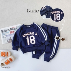Set bộ dài thể thao unisex họa tiết hình in Double kèm quần dài cho bé trai bé gái size 9 tới 28kg BERNIE T0625B35