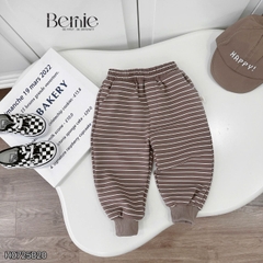 Set bộ nỉ dài tay họa tiết hoạt hình Clever kèm quần dài kẻ ngang cho bé trai size 9 tới 28kg BERNIE H0725B20