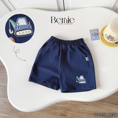 Set bộ tay ngắn họa tiết Car ô tô sắc màu cho bé trai áo thun cotton và quần short 1 đến 7 tuổi BERNIE T1025B23Đ