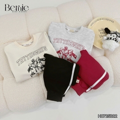 Set bộ thể thao dài tay chất cotton da cá họa tiết hoạt hình kèm quần dài size 9 tới 25kg BERNIE H0725B22 