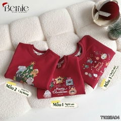 Áo Noel màu đỏ áo thun Giáng sinh dài tay cho bé trai bé gái size 1 đến 7 tuổi BERNIE T1025A04
