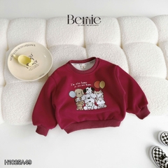 Áo thun áo nỉ lót lông tay dài họa tiết nghộ nghĩnh nhiều màu cho bé trai bé gái size 11 tới 28kg BERNIE H1025A49