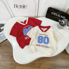 Set bộ thể thao phối màu tay ngắn họa tiết chữ kèm quần short viền cho bé trai size 9 tới 28kg BERNIE H0525B26