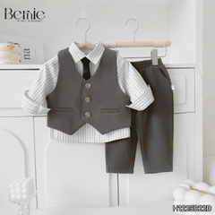 Set vest gi lê tay dài Luxe cho bé trai 4 chi tiết phong cách Hàn quốc size 8 tới 25kg BERNIE H1225B22Đ