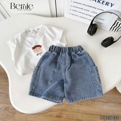 Set bộ tanktop Brown Boys cho bé trai áo thun tanktop họa tiết hình in cute kèm quần short jean 9kg đến 28kg BERNIE H1025B62Đ